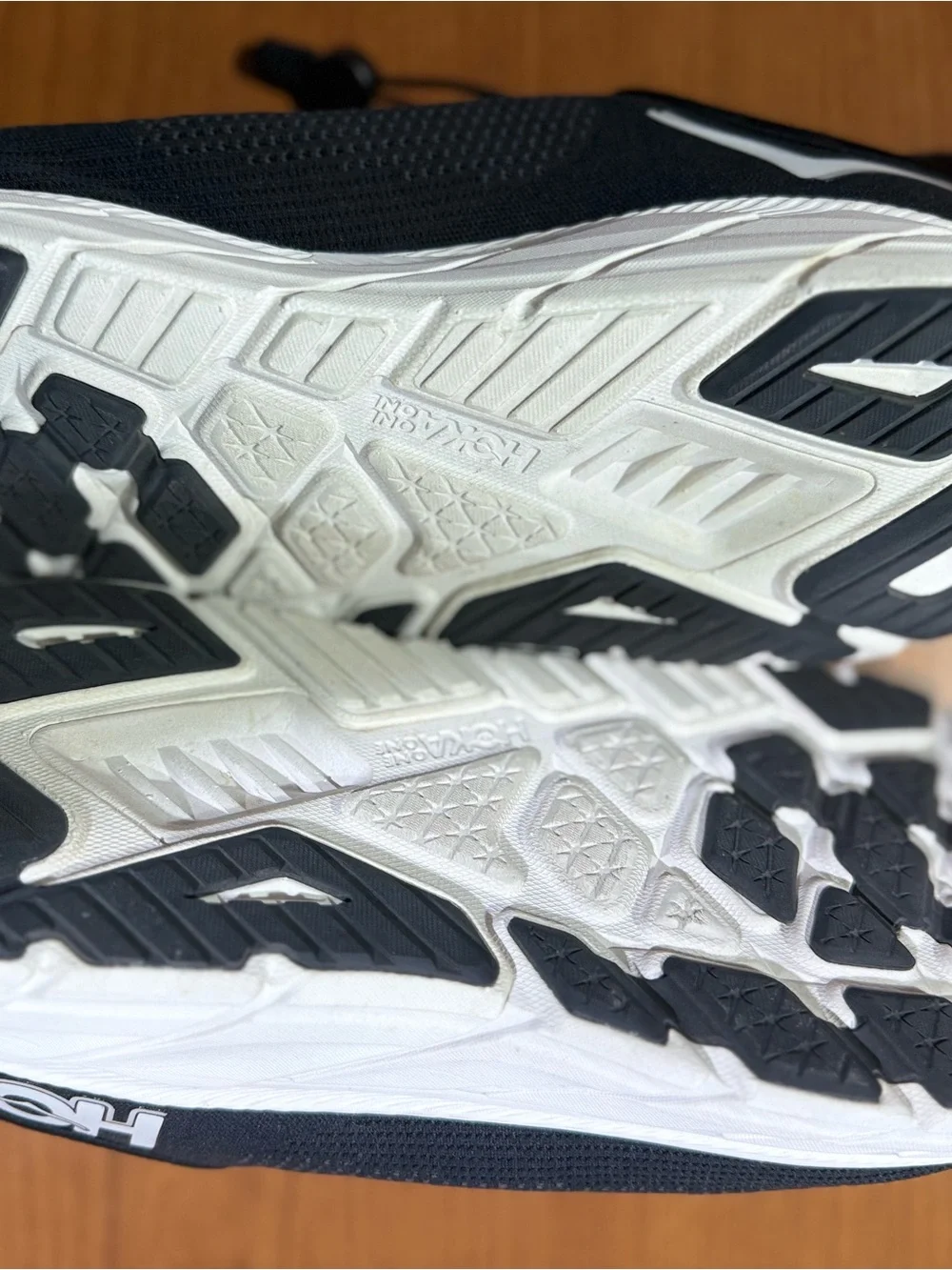 Hoka Men’s Black Athletic Running Shoes with White Midsoles